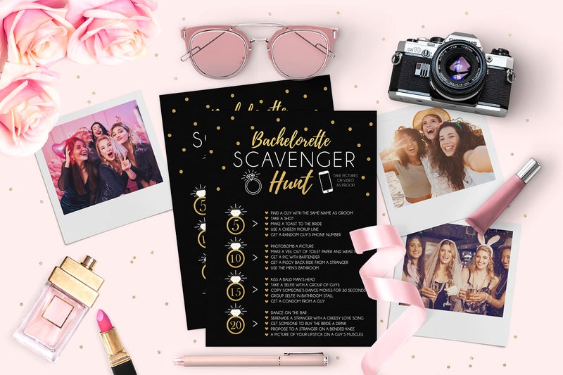 Your Main Event Prints 25 Bachelorette Scavenger Hunt Party Games, Drinking Game and Dares, Fun Novelty Cards for Girls Night Out - Image 5